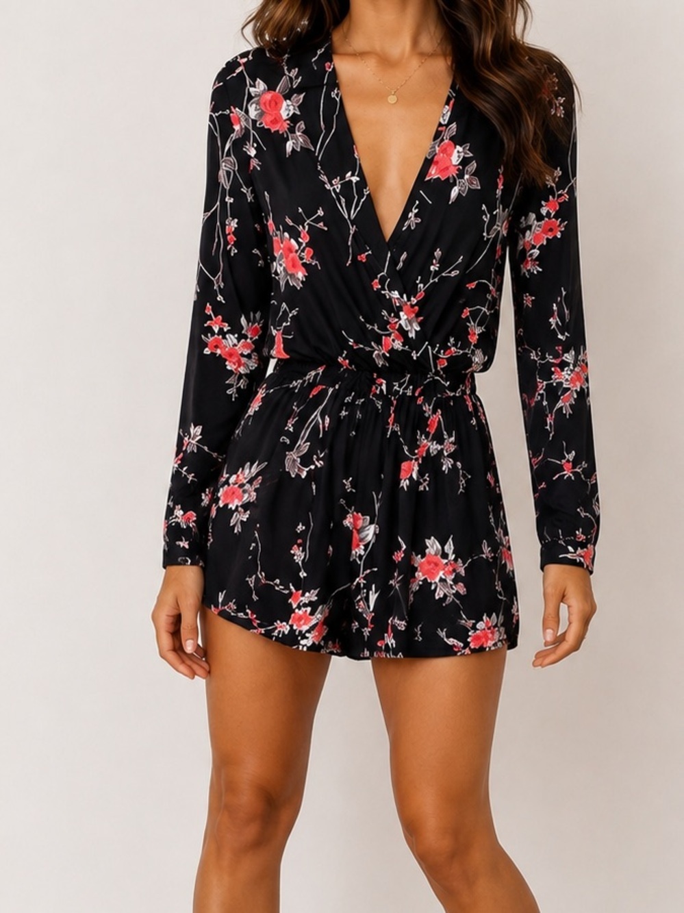 Blue Life Floral Shorts‎ Romper